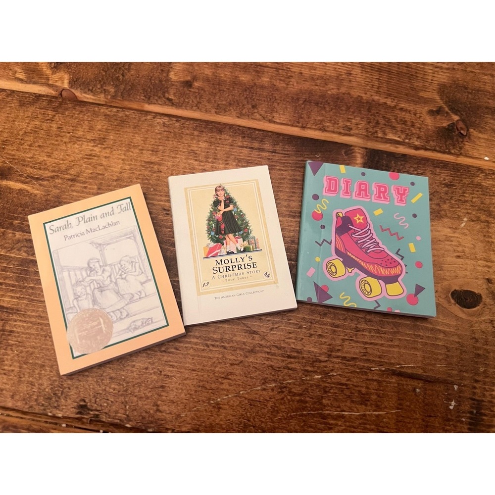 American Girl Doll Mini Book Accessories Mollys Surprise Sarah Plain tall Diary